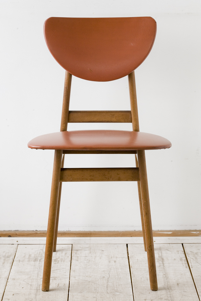 アンティークチェア、昭和レトロな小さめの椅子-03