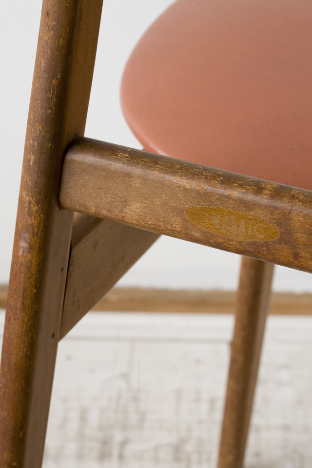アンティークチェア、昭和レトロな小さめの椅子-13