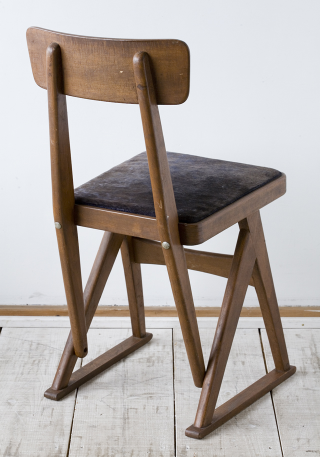 アンティークチェア、昭和レトロな小さめの椅子-02