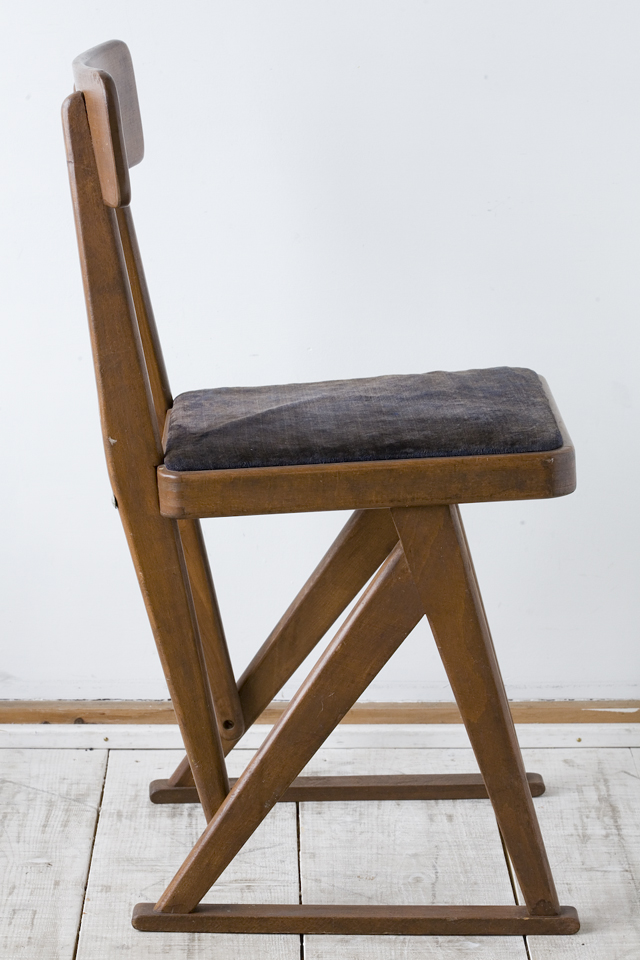 アンティークチェア、昭和レトロな小さめの椅子-06