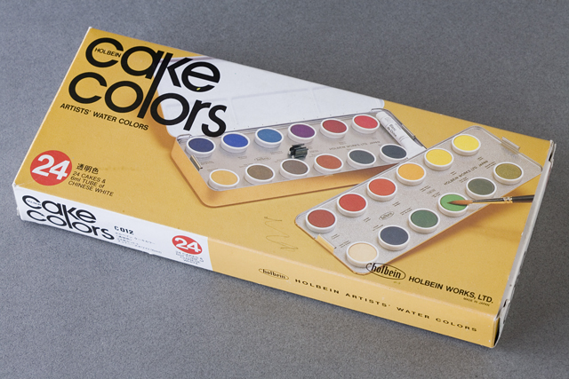 holbein：ホルベインのcake colors：ケーキ・カラー「ARTISTS' WATER COLORS：固形水彩絵の具24色セット」-01