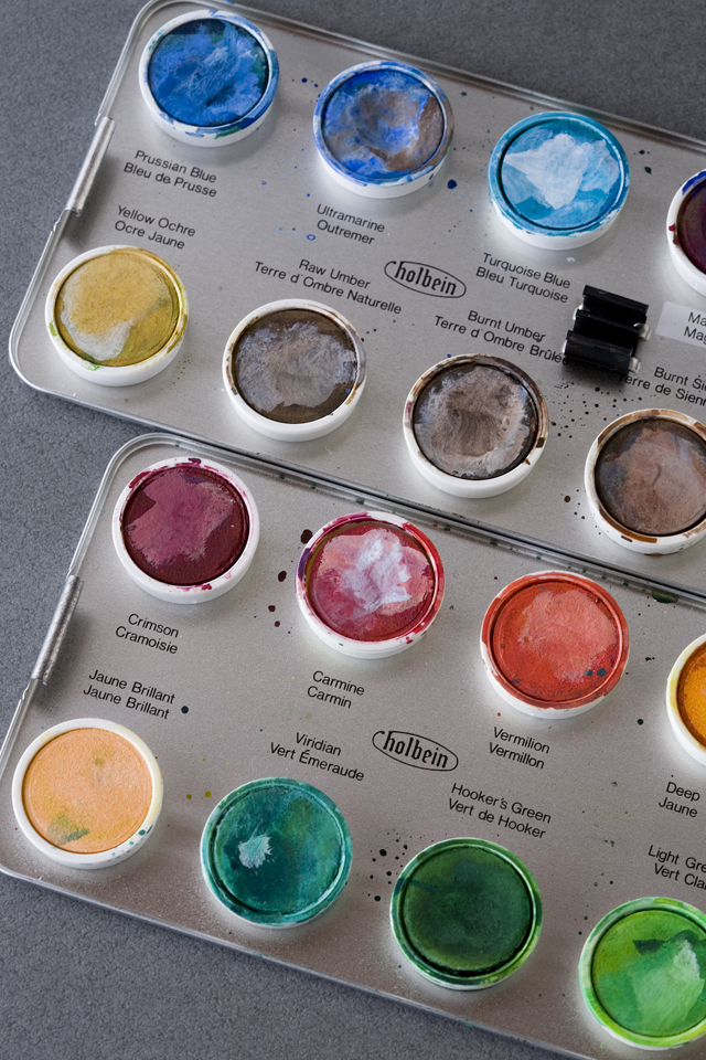 holbein：ホルベインのcake colors：ケーキ・カラー「ARTISTS' WATER COLORS：固形水彩絵の具24色セット」-07