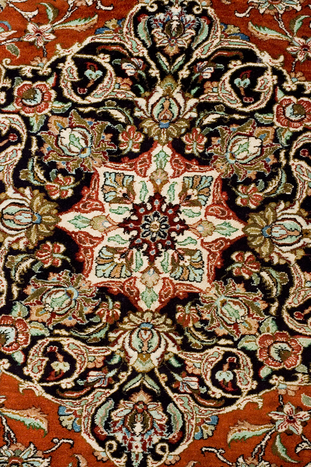 「QUM：クム産」ペルシャ絨毯-05