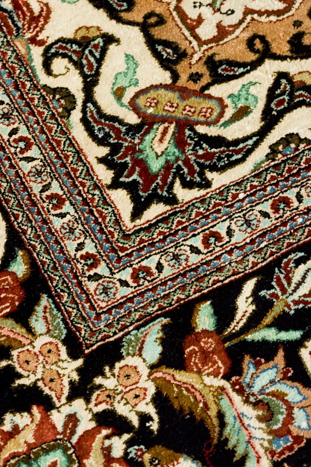 「QUM：クム産」ペルシャ絨毯-09