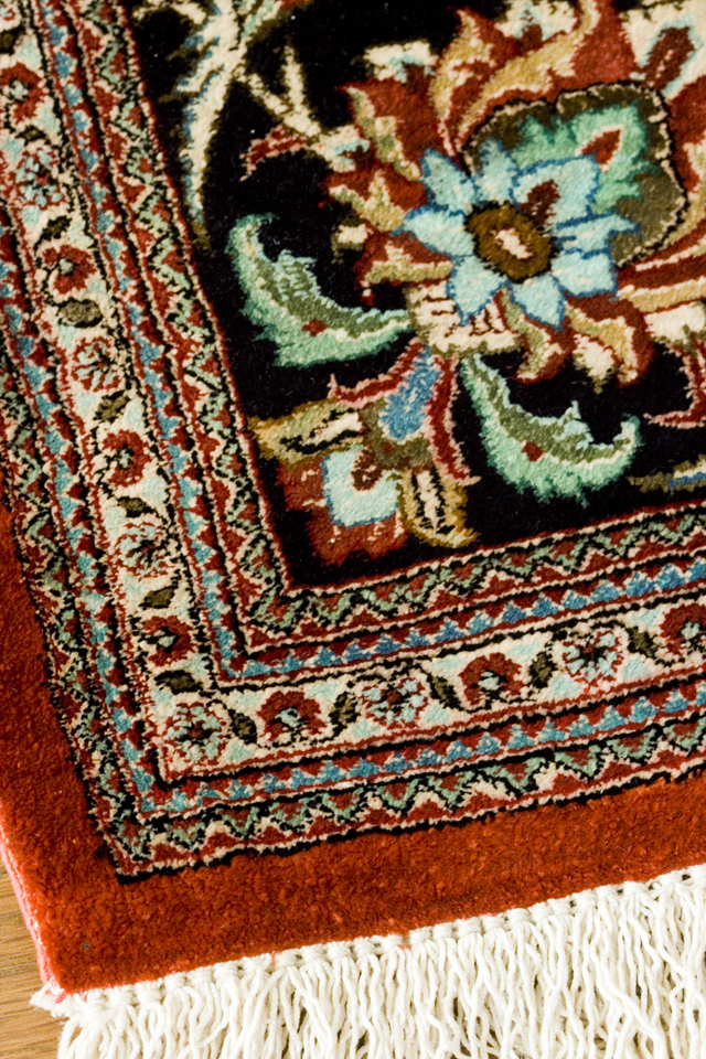 「QUM：クム産」ペルシャ絨毯-11
